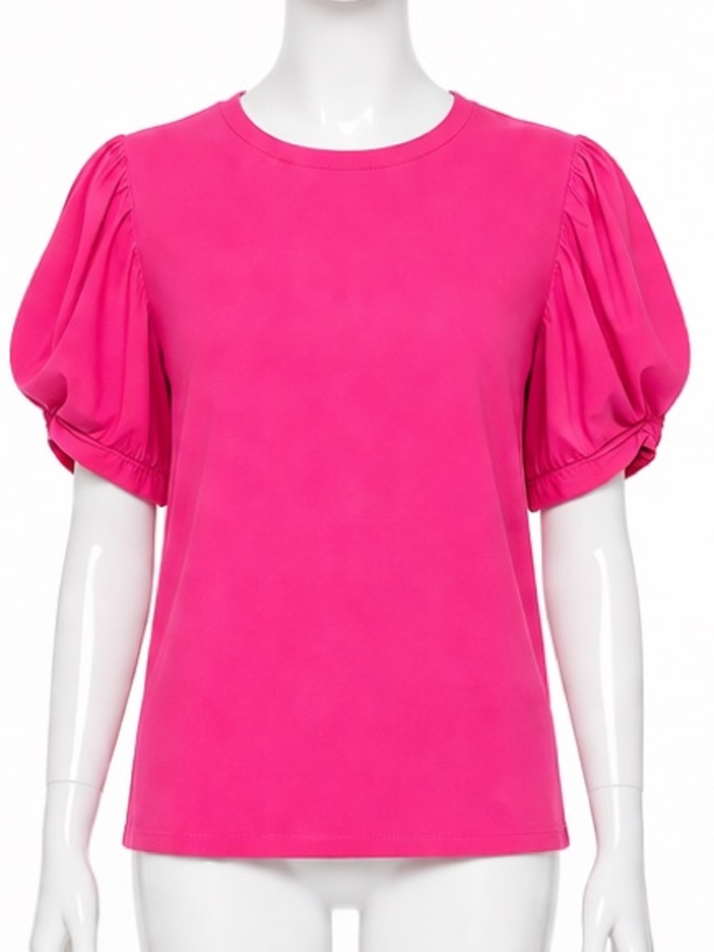 J. Crew Hot Pink Puff Short Sleeve Tee